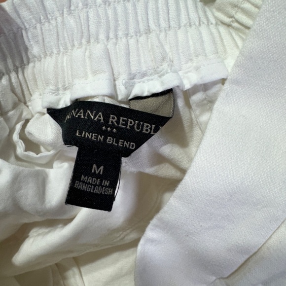 Banana Republic Pants Womens M Wide Leg Flare Linen Blend Pockets High Rise Crop - Picture 6 of 10